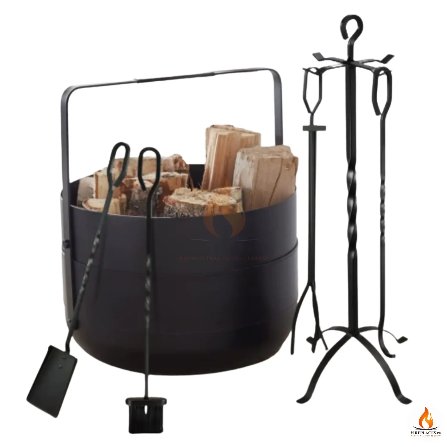Alka Classic Heavy Iron 5-Piece Fireplace Tool Set