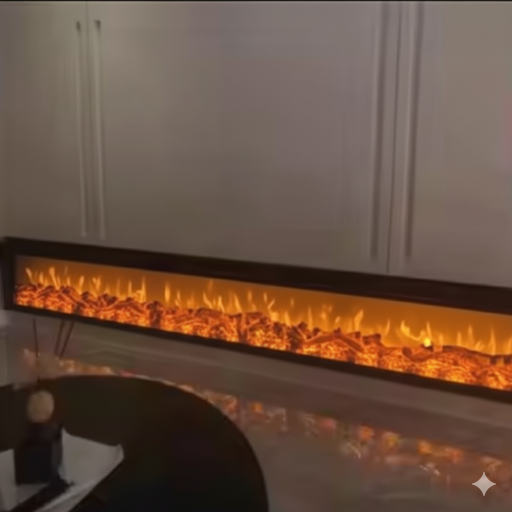 Long Electric Fireplace 10 Feet – Luxury Heating in Pakistan | Alka Fire